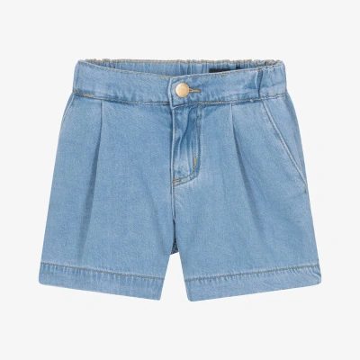 Molo Kids' Girls Blue Light Wash Denim Shorts
