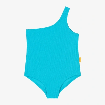 Molo Kids' Girls Blue One-shoulder Swimsuit (upf50+)