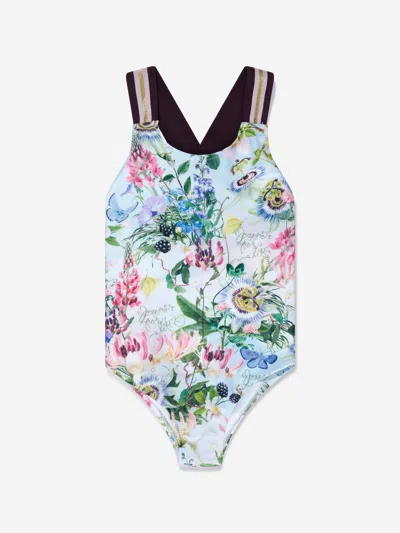 Molo Babies' Girls Floral Print Neve Swimsuit In Multicoloured