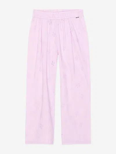 Molo Babies'  Girls Floral Print Trousers In Pink