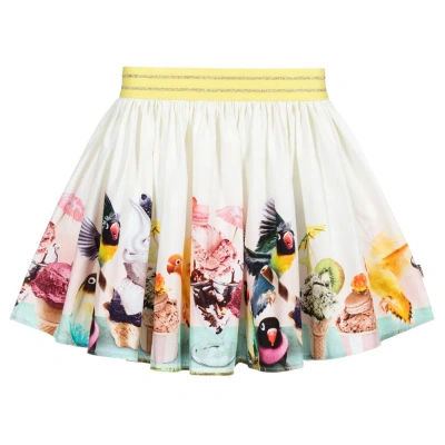 Molo Babies' Girls Ivory Organic Cotton Skirt In Multi