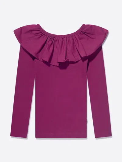 Molo Babies' Girls Long Sleeve T-shirt In Purple
