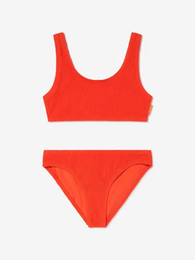 Molo Girls Nola Solid Bikini In Red
