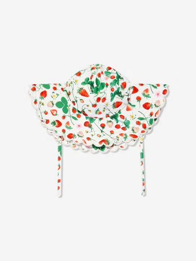Molo Girls Nuka Strawberry Field Sun Hat In Ivory