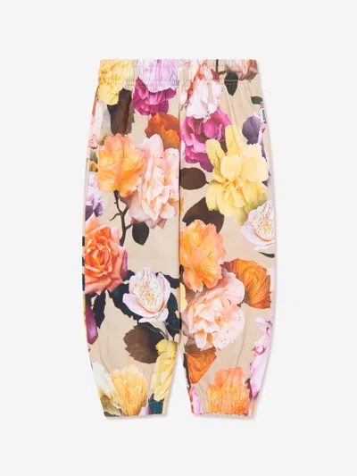 Molo Kids' Adan Floral Cotton Sweatpants In Multicoloured