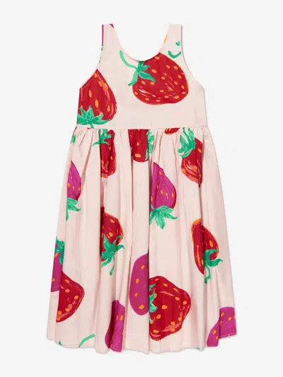 Molo Kids' Clover Strawberry-print Dress In Pink