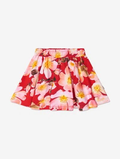 Molo Kids' Girls Organic Cotton Floral Skirt 13 - 14 Yrs Pink