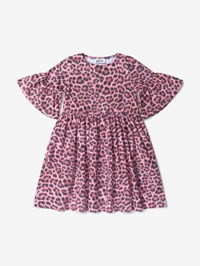 Molo Kids' Girls Organic Cotton Rose Jaguar Dress 9 - 10 Yrs Multicoloured