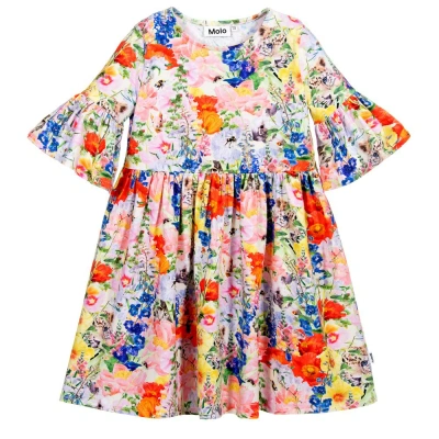 Molo Babies' Girls Pink Floral Dress