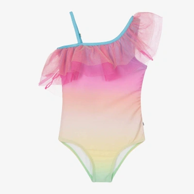 Molo Kids' Girls Pink Ombré Swimsuit (upf50+)