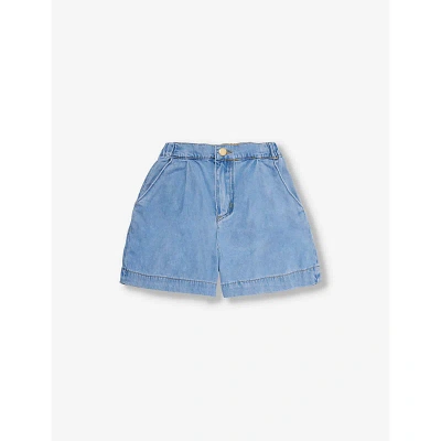 Molo Girls Summer Wash Indigo Kids Amari Pleated Denim-blend Shorts 4-12 Years