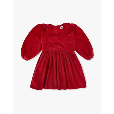 MOLO CAIOSI CORDUROY-TEXTURED ORGANIC-COTTON DRESS 3-12 YEARS VELVETY