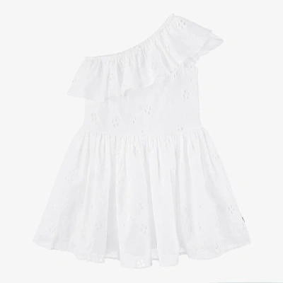 Molo Babies' Girls White Broderie Anglaise Cotton Dress