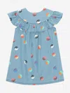 Molo Girl's Celia Yin-yang Ruffle Dress In Blue