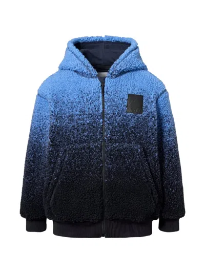 Molo Kids' Gradient-effect Fleece Jacket In Blue