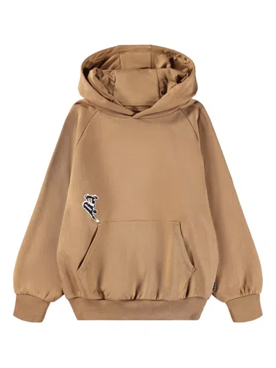 Molo Kids' Graphic-print Hoodie In Brown