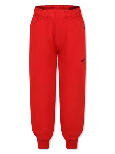 Molo Kids' Graphic-print Jersey Track Pants In Red