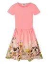 Molo Pink Dress For Girl With Animal In 粉色