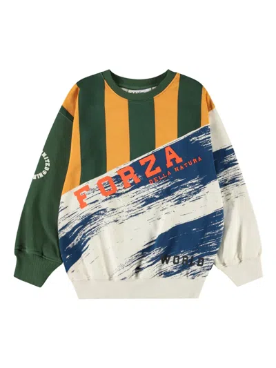 Molo Kids' Graphic-print Organic Cotton Sweatshirt In 绿色