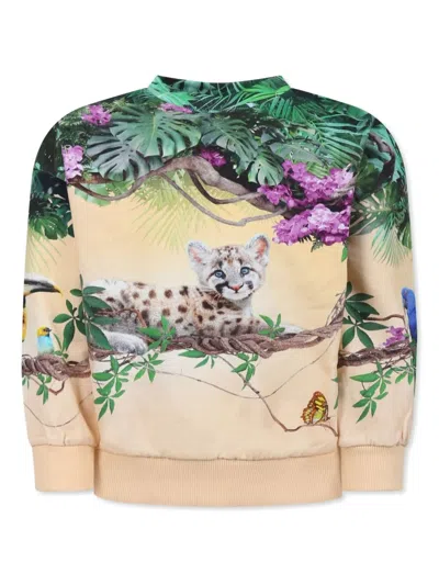 Molo Kids' Graphic-print Sweatshirt In Neutrals