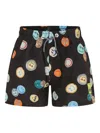 Molo Black Swim Shorts For Boy With Smiley Print In Black