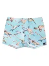 Molo Light Blue Swim Shorts For Baby Boy With Ocean Print In Blue
