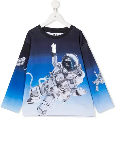 Molo Kids' Graphic-print T-shirt In Blau