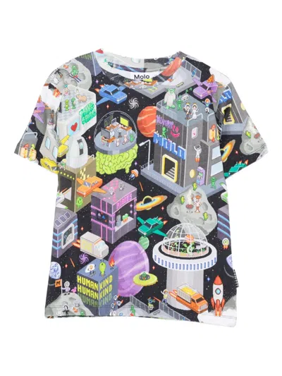Molo Kids' Graphic-print T-shirt In Multi