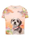 Molo Multicolor T-shirt For Girl With Dog In Neutrals