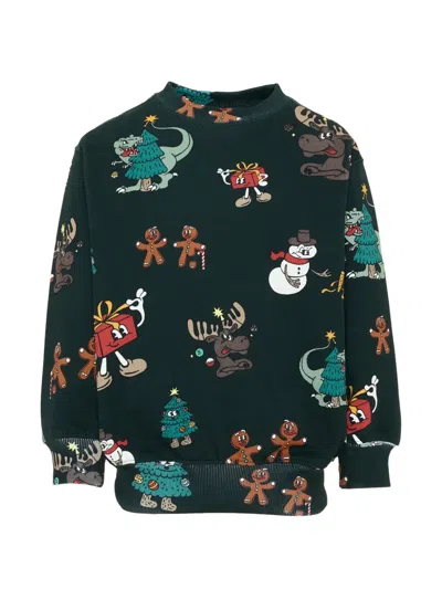 Molo Kids' Graphic-print Cotton Sweater In Green