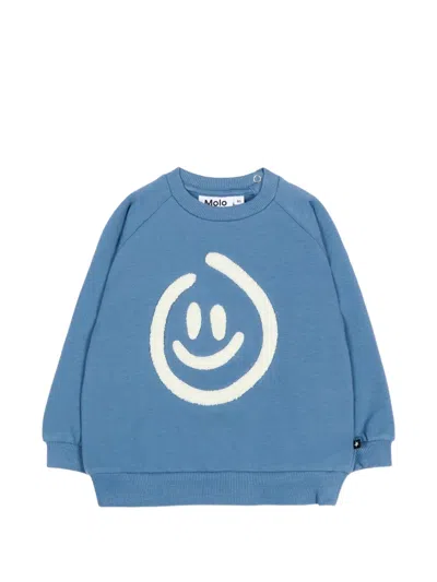 Molo Babies' Graphic-print Sweatshirt In Blue