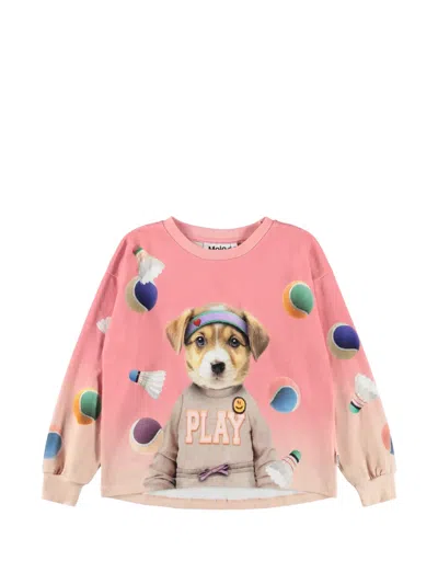 Molo Kids' Graphic-print Sweatshirt In Pink