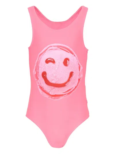 Molo Kids' Graphic-print Swimsuit In Pink