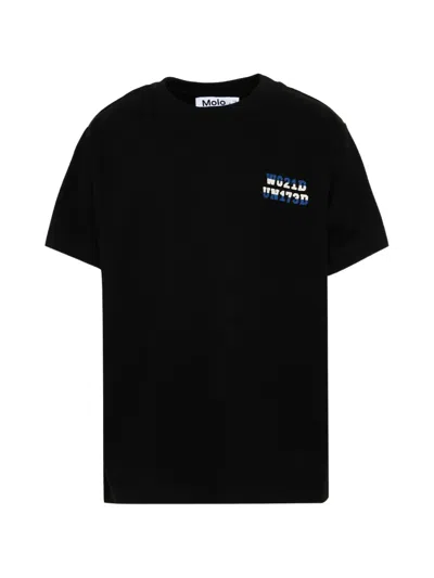Molo Kids' Graphic-print T-shirt In Black