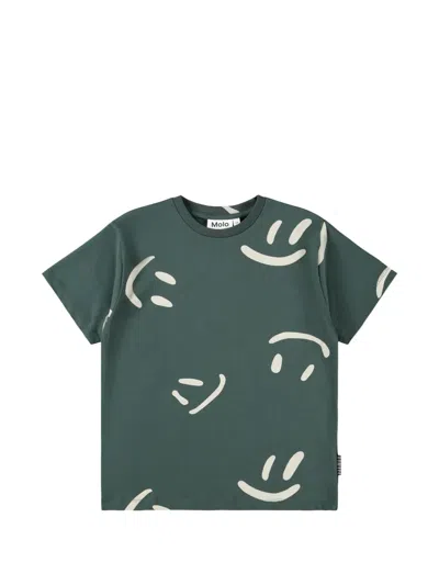 Molo Kids' Graphic-print T-shirt In Green