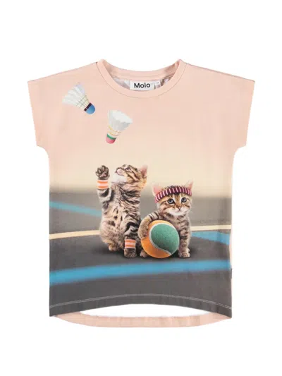 Molo Kids' Graphic-print T-shirt In Neutral