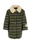 Molo Green Coat For Girl With Patch In Green