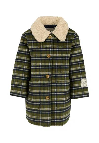 Molo Kids' Green Coat For Girl With Patch