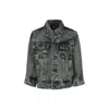 Molo Long-sleeved Denim Coat In Green