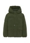 Molo Green Down Jacket For Boy With Logo In Green