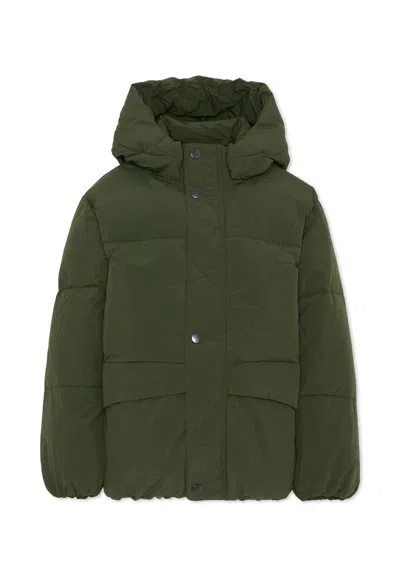 Molo Kids' Green Down Jacket For Boy With Logo