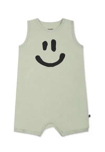 Molo Green Romper For Babykids With Smiley
