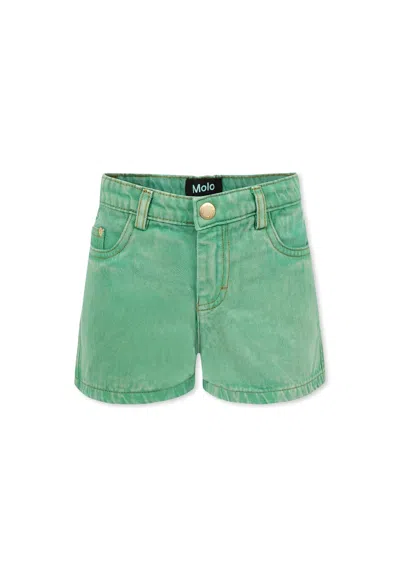 Molo Kids' Green Shorts For Girl