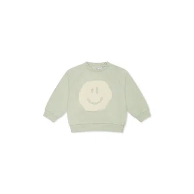 MOLO GREEN SWEATSHIRT FOR BABYKIDS WITH SMILEY