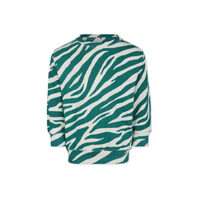 MOLO GREEN SWEATSHIRT FOR GIRL WITH ZEBRA PRINT