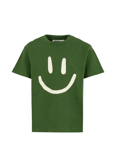 Molo Green T-shirt For Kids With Smiley