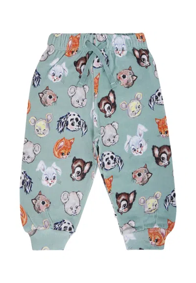 Molo Green Trousers For Babykids With Animal