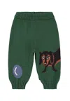 Molo Green Trousers For Babykids With Dog In Green