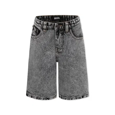 Molo Kids' Grey Shorts For Boy With Peace Symbol