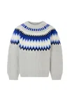 Molo Grey Sweater, For Boy With Nordic Pattern In Gray